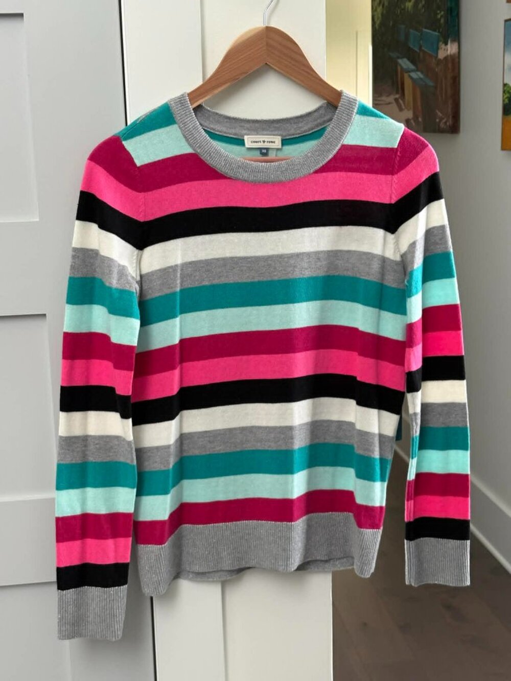 Court & Rowe “Belle Noel” Metallic Striped Sweater – NWT – Size XS